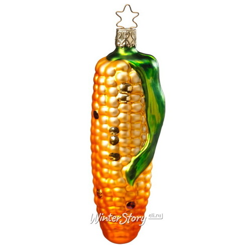 Стеклянная елочная игрушка Кукуруза 12 см, подвеска Inge Glas