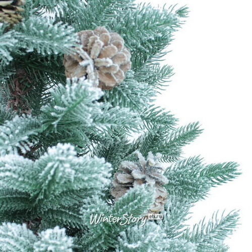 Искусственная елка Камелия заснеженная 160 см с шишками, ЛИТАЯ + ПВХ Beatrees