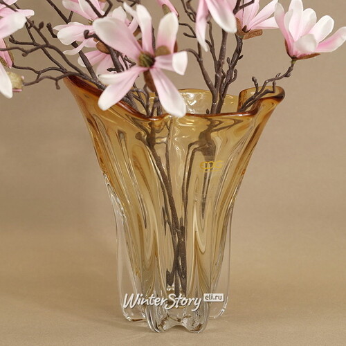Декоративная ваза Via Drappo 27 см янтарная EDG