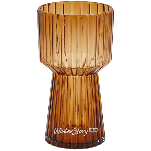 Стеклянная ваза Гильбрен 29 см янтарная EDG