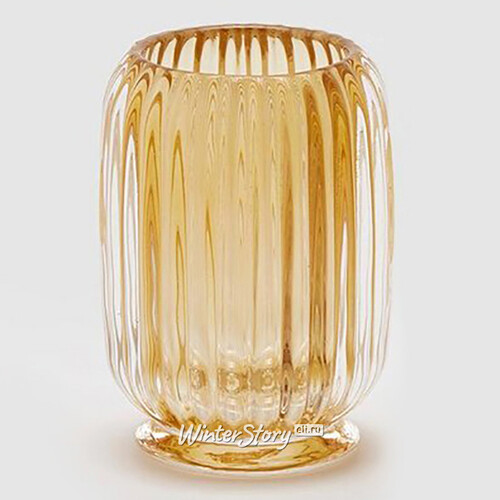 Стеклянная ваза Rozemari 12 см охровая EDG