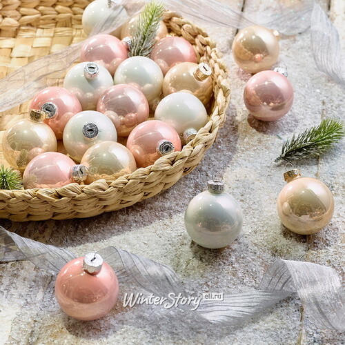 Коллекция стеклянных шаров Жемчужная Нежность 6 см, 20 шт Winter Deco