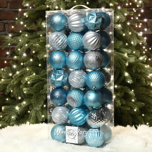 Набор пластиковых шаров Shine Collection: Frozen Lake 8 см, 42 шт Winter Deco