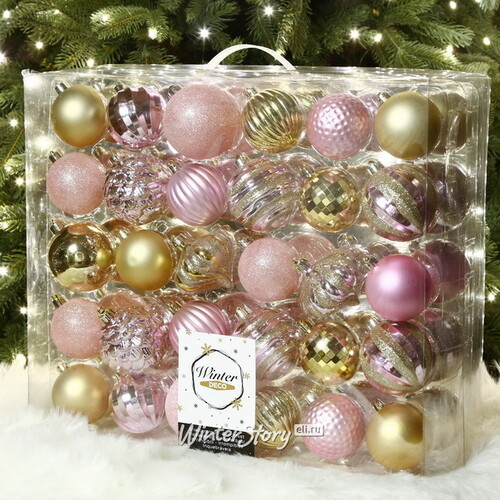 Набор пластиковых шаров Magic Suite: Rosy Glam 6-7 см, 60 шт Winter Deco