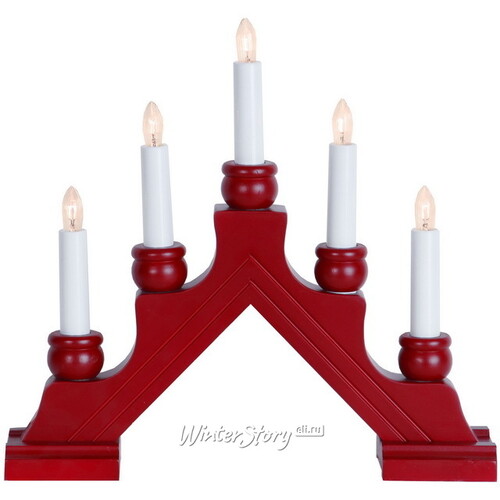 Рождественская горка Карина 30*28 см красная, 5 электрических свечей Star Trading