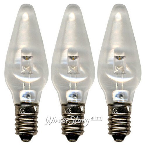 Лампа запасная светодиодная для электрических подсвечников Е10 прозрачная, 3 шт Star Trading