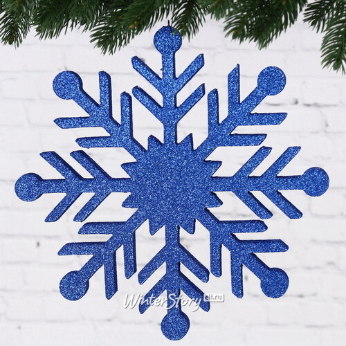 Украшение на потолок Снежинка 40 см синяя, пеноплекс МанузинЪ