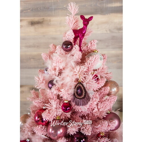 Искусственная розовая елка Teddy Pink заснеженная 150 см, ЛЕСКА + ПВХ A Perfect Christmas