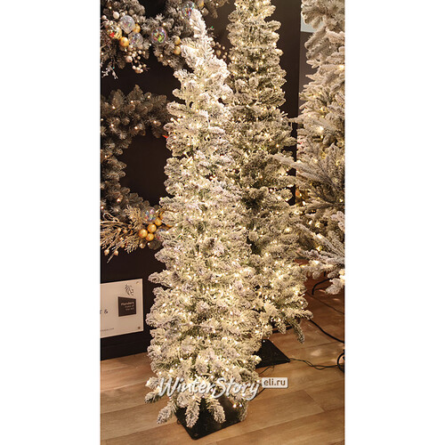 Искусственная елка с гирляндой Alpine заснеженная 183 см, 1320 теплых белых ламп, ПВХ A Perfect Christmas