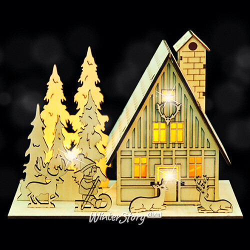 Светодиодная композиция Рождественская деревушка, 21*12*16 см, 7 теплых белых LED ламп, батарейка Edelman