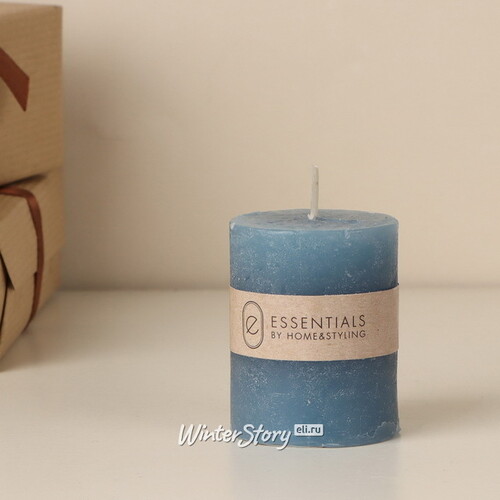Декоративная свеча Рикардо 5*4 см голубая Koopman