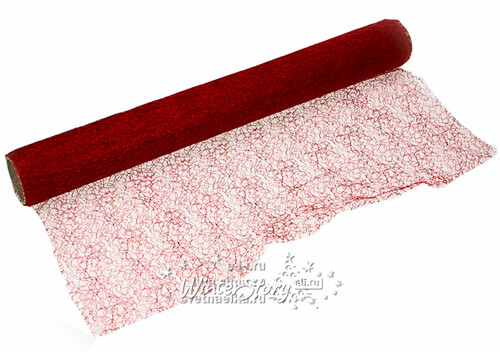 Ткань для декорирования Кружевная 40*200 см прозрачно-красная Billiet