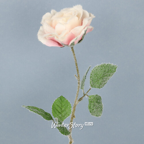 Роза в Инее 45 см нежно-розовая Kaemingk