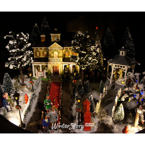 Набор статуэток Рождественские уличные фонари, 11 см, 4 шт, подсветка, батарейки Lemax