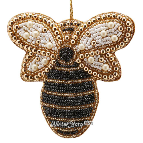 Елочная игрушка Пчела Линнея - Медовые Грезы 10 см, подвеска EDG