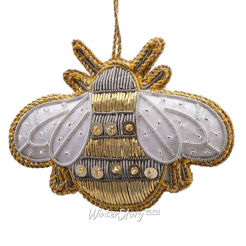 Елочная игрушка Пчела Амбра-Мирра - Золотые Сады 8 см, подвеска EDG