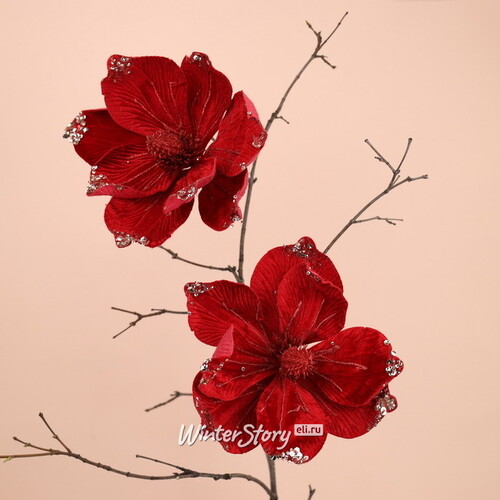 Искусственный цветок Магнолия Red Velvet 25 см Kaemingk