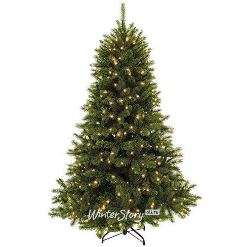 Искусственная елка с лампочками Лесная Красавица 185 см, 224 теплые белые лампы, ЛЕСКА + ПВХ Triumph Tree