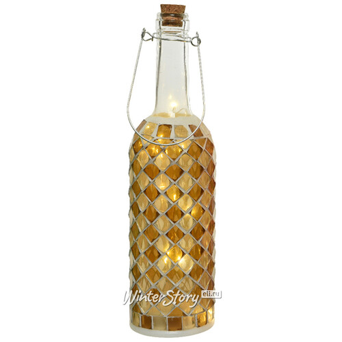 Светильник-бутылка Greek Caramel 30 см на батарейках, стекло Kaemingk