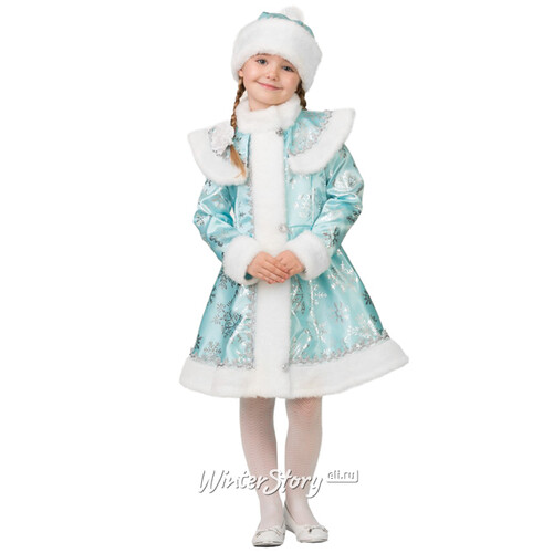 Карнавальный костюм Снегурочка бирюзовый, рост 146 см Батик