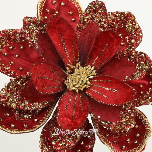 Искусственный цветок Кувшинка - Motavio Vega 56 см бордовый Christmas Deluxe