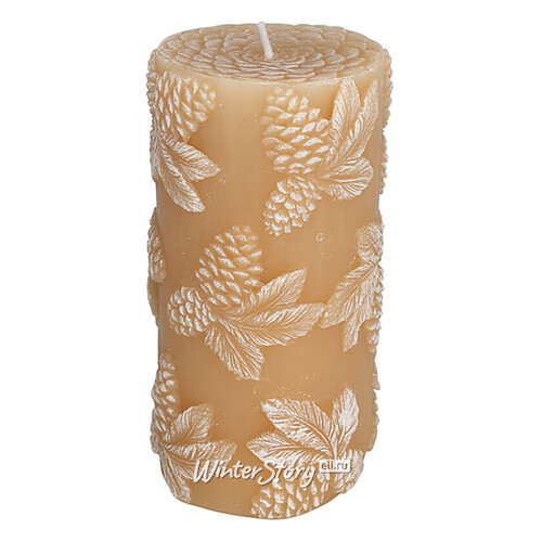 Декоративная свеча Еловый Лес 14 см бежевая Koopman