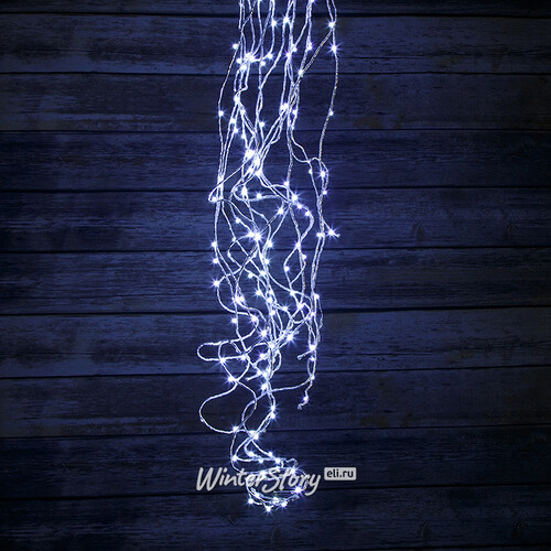Гирлянда Лучи Росы 15*1.5 м, 200 холодных белых MINILED ламп, проволока - цветной шнур, IP20 BEAUTY LED
