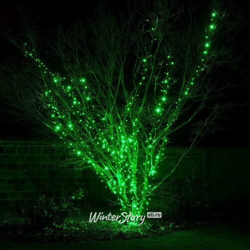 Гирлянды на дерево Клип Лайт Quality Light 60 м, 600 зеленых LED ламп, черный ПВХ, IP44 BEAUTY LED