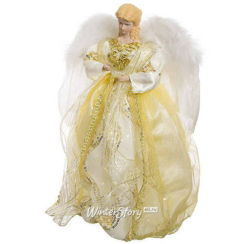 Декоративная фигура Ангел - Хранитель с золотистой лентой 30 см Kurts Adler