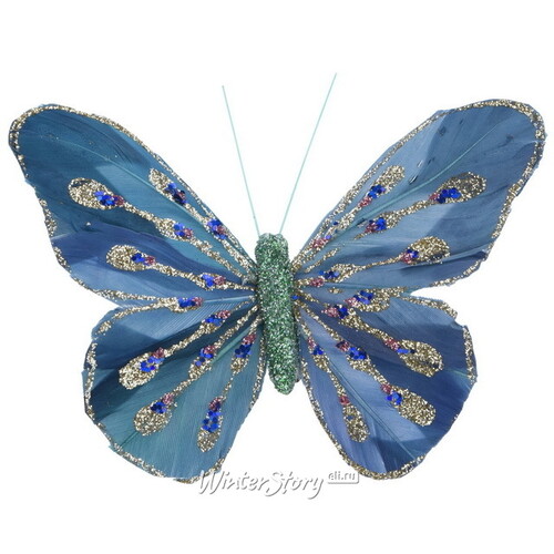 Декоративное украшение Butterfly Jody 13 см зеленое, 2 шт, клипса Koopman