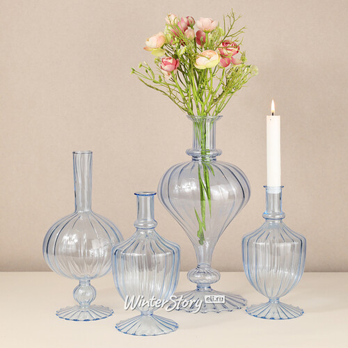 Стеклянная ваза Monofiore 25 см голубая EDG