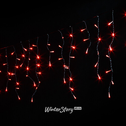 Светодиодная бахрома Quality Light 4.9*0.5 м, 240 красных LED, черный ПВХ, соединяемая, IP44 BEAUTY LED