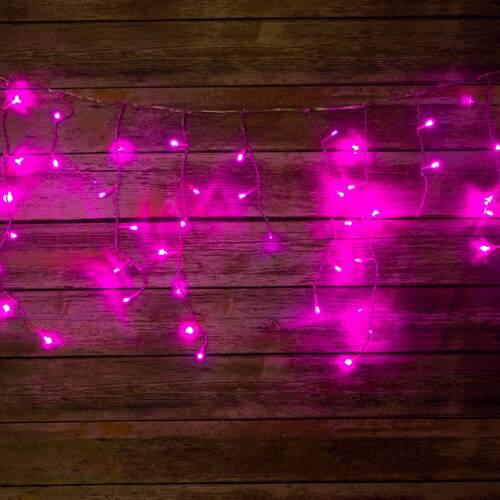 Светодиодная бахрома Quality Light 3.1*0.5 м, 150 розовых LED, прозрачный ПВХ, соединяемая, IP44 BEAUTY LED
