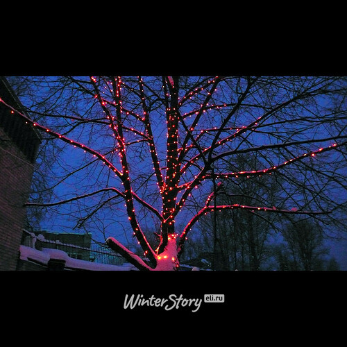 Гирлянды на дерево Клип Лайт Quality Light 100 м, 1000 красных LED ламп, черный ПВХ, IP44 BEAUTY LED