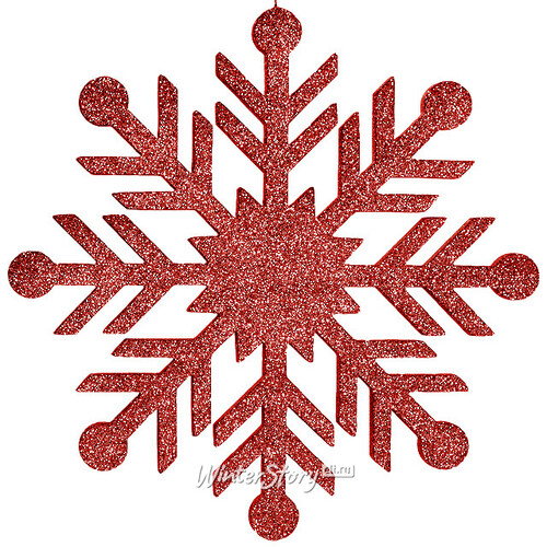 Украшение на потолок Снежинка 50 см красная, пеноплекс МанузинЪ