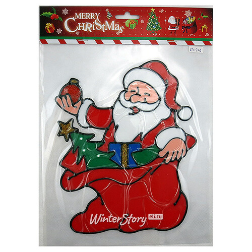 Наклейка на стекло Санта с Подарками 22*26 см Forest Market