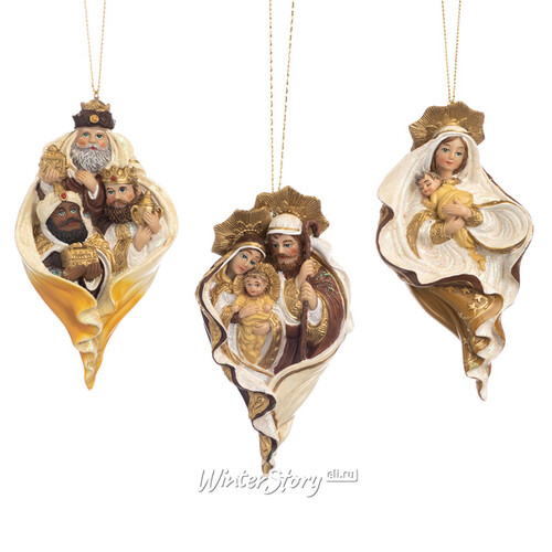 Елочная игрушка Дева Мария с младенцем Иисусом 13 см, подвеска Goodwill