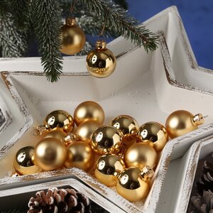 Набор стеклянных шаров 3.5 см золотой mix, 16 шт Kaemingk/Winter Deco фото 1