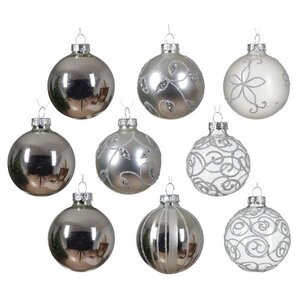 Набор стеклянных шаров Modellato - Серебряный 7 см, 13 шт Winter Deco фото 2