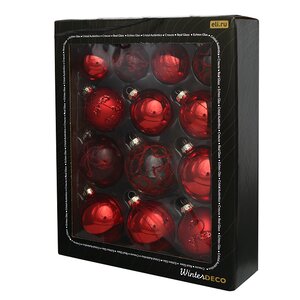 Набор стеклянных шаров Modellato - Красный 7 см, 13 шт Winter Deco фото 3