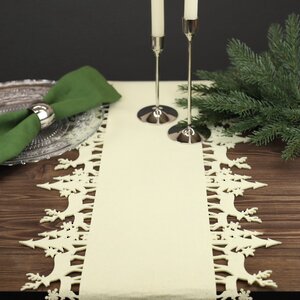 Новогодняя дорожка для стола Монтана 100*35 см белый молочный Boltze фото 2