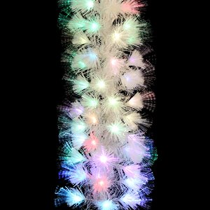 Хвойная гирлянда с оптоволокном Пастельная радуга 200 см белая, ПВХ Edelman фото 1