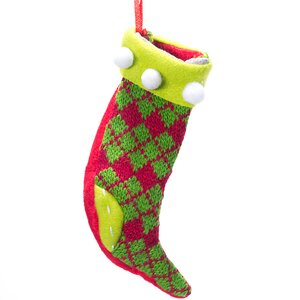 Елочная игрушка Рождественская Одежка - Носок в клеточку, 13 см, подвеска Edelman фото 1