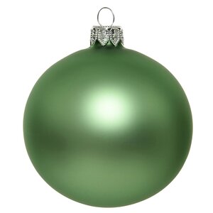 Стеклянный матовый елочный шар Royal Classic 15 см луговой зеленый Kaemingk фото 1