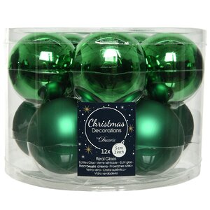Набор стеклянных шаров 6 см рождественский зеленый mix, 10 шт Kaemingk фото 1