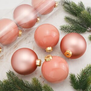 Набор стеклянных шаров 10 см жемчужно-розовый mix, 4 шт Kaemingk фото 1