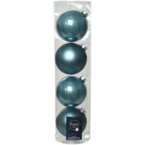 Набор стеклянных шаров 10 см голубой туман mix, 4 шт Kaemingk фото 2