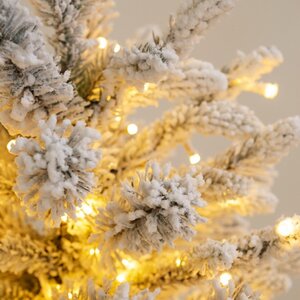 Искусственная елка с лампочками Россо Премиум заснеженная 120 см, 390 теплых белых ламп, ЛИТАЯ + ПВХ GREEN TREES фото 3