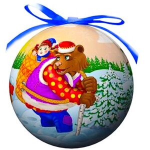 Пластиковый елочный шар Маша и Медведь 10 см Незабудка фото 1