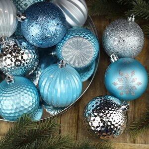 Набор пластиковых шаров Shine Collection: Frozen Lake 8 см, 42 шт Winter Deco фото 1